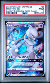 PSA 9 MINT JAPANESE POKEMON 2019 MEWTWO GX 025/051 FAMILY POKEMON SML