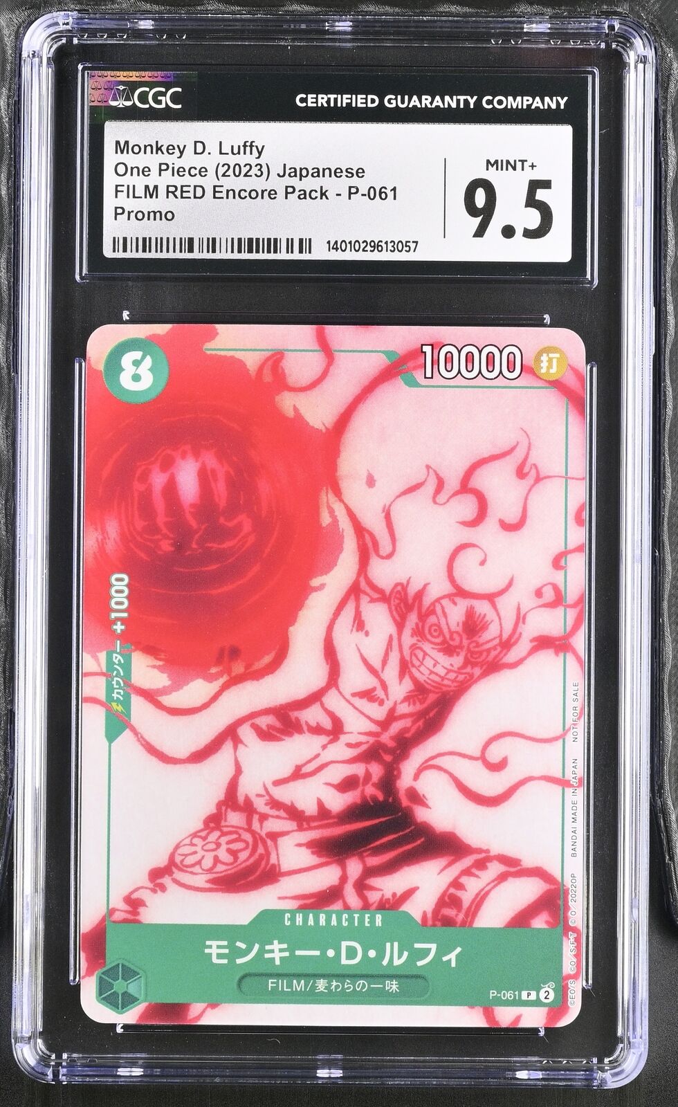 CGC 9.5 MINT+ Japanese One Piece 2023 MONKEY D. LUFFY P-061 FILM RED ENCORE