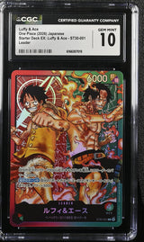 CGC 10 GEM MINT Japanese One Piece 2026 Luffy & Ace ST30-001 Starter Deck EX