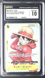 CGC 10 GEM MINT One Piece 2025 Monkey D Luffy P-106 2025 PROMOTION CARD