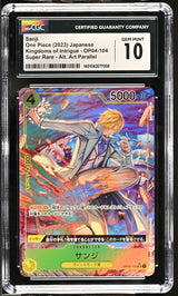 CGC 10 GEM MINT Japanese ONE PIECE 2023 Sanji (Kicking) OP04-104 Alt Art