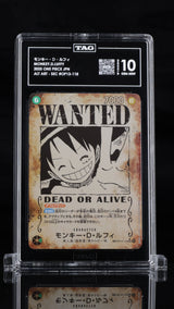 TAG 10 GEM MINT Japanese One Piece 2025 Monkey Luffy OP13-118 WANTED ALT ART
