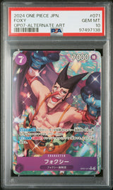 PSA 10 GEM MINT JAPANESE ONE PIECE 2024 FOXY OP07-071 ALTERNATE ART