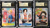 SET 3 CGC 10 PRISTINE JAPANESE ONE PIECE 2024 Luffy Ace Sabo P-073 P-074 P-075