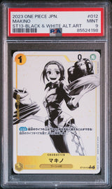 PSA 9 MINT JAPANESE ONE PIECE 2023 MAKINO ST13-012 BLACK & WHITE ALT.ART