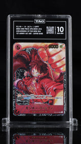 TAG 10 GEM MINT One Piece JAPANESE 2023 Monkey D. Luffy ST01-012 1ST ALT. ART