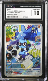 CGC 10 GEM MINT Japanese Pokemon 2023 Riolu 086/078 Scarlet ex Sv1S