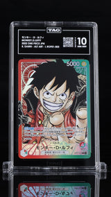 TAG 10 GEM MINT JAPANESE ONE PIECE 2022 MONKEY D. LUFFY OP01-003 ALTERNATE ART