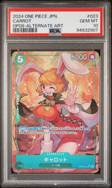 PSA 10 GEM MINT JAPANESE ONE PIECE 2024 CARROT OP08-023 ALTERNATE ART