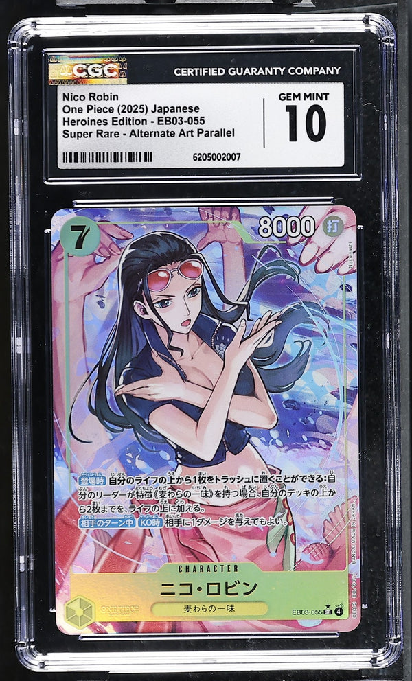 CGC 10 GEM MINT Japanese One Piece 2025 Nico Robin EB03-055 Alternate Art