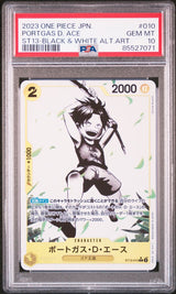 PSA 10 GEM MINT Japanese One Piece 2023 PORTGAS D. ACE BLACK & WHITE ALT.ART