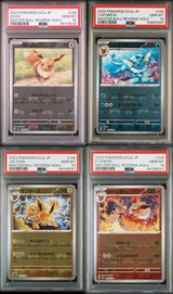 SET 4 PSA 10 Japanese Pokemon EEVEE VAPOREON JOLTEON FLAREON SV2a MASTER BALL