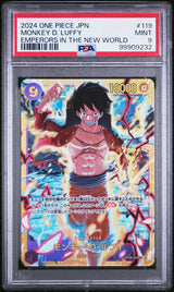 PSA 9 MINT JAPANESE ONE PIECE 2024 Monkey D. Luffy OP09-119 A NEW EMPEROR