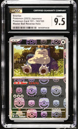 CGC 9.5 MINT+ Japanese Pokemon 2023 Snorlax 143/165 Master Ball Holo 151 SV2a