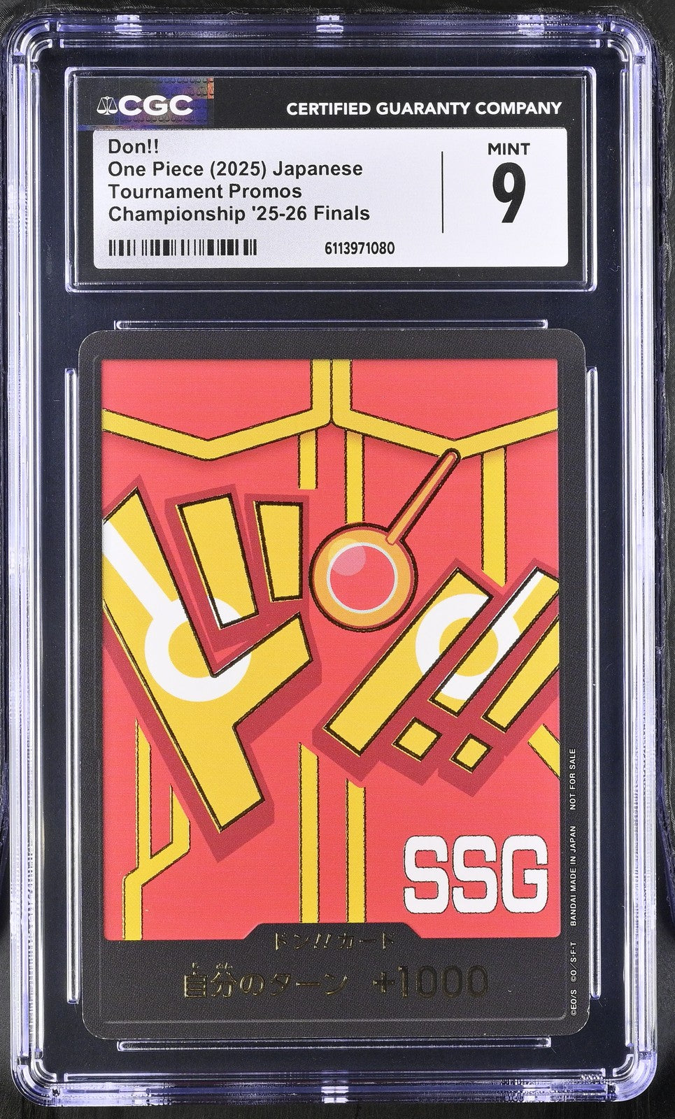 CGC 9 MINT JAPANESE ONE PIECE 2025 DON!! CARD Egghead 2025 Championship SSG