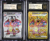 Set 2 CGC 10 PRISTINE UR/SR Japanese Pokemon CHARIZARD EX 125/108 139/108 SV3