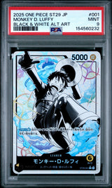 PSA 9 MINT One Piece 2026 Monkey D. Luffy ST29-001 Starter Deck Alt Art B&W