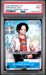 PSA 9 MINT Japanese One Piece 2024 Portgas D. Ace P P-074 SAIKYO JUMP