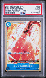 PSA 9 MINT JAPANESE ONE PIECE 2024 Gum-Gum Red Roc OP04-056 PRB-01 ALT ART