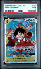 PSA 9 MINT ONE PIECE JAPANESE 2024 Monkey D. Luffy OP07-109 500 Years SR