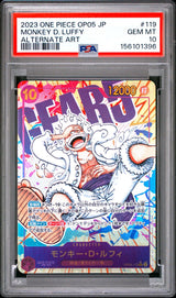 PSA 10 GEM MINT Japanese One Piece 2023 Monkey D Luffy OP05-119 Alt Art Parallel
