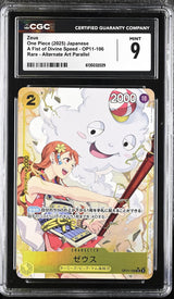 CGC 9 MINT JAPANESE ONE PIECE 2025 Zeus Nami OP11-106 ALTERNATE ART