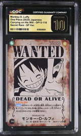 CGC 10 RPISTINE Japanese One Piece 2025 Monkey Luffy OP13-118 WANTED ALT ART
