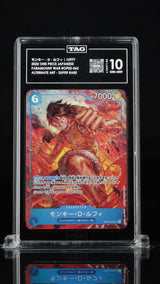 TAG 10 GEM MINT JAPANESE ONE PIECE 2022 Monkey D. Luffy OP02-062 Alternate Art