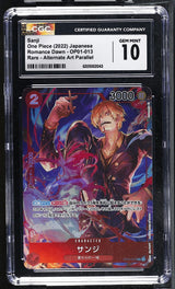 CGC 10 GEM MINT JAPANESE ONE PIECE 2022 Sanji OP01-013 Romance Dawn Alt Art