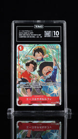 TAG 10 GEM MINT Japanese One Piece 2025 Ace & Sabo & Luffy OP13-007 Alt Art