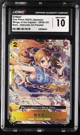 CGC 10 GEM MINT JAPANESE ONE PIECE  2023 O-Nami NAMI OP06-101 ALT ART Parallel