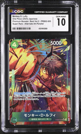 CGC 10 GEM MINT JAPANESE ONE PIECE 2025 Monkey D. Luffy PRB02-005 PRB VOL.2