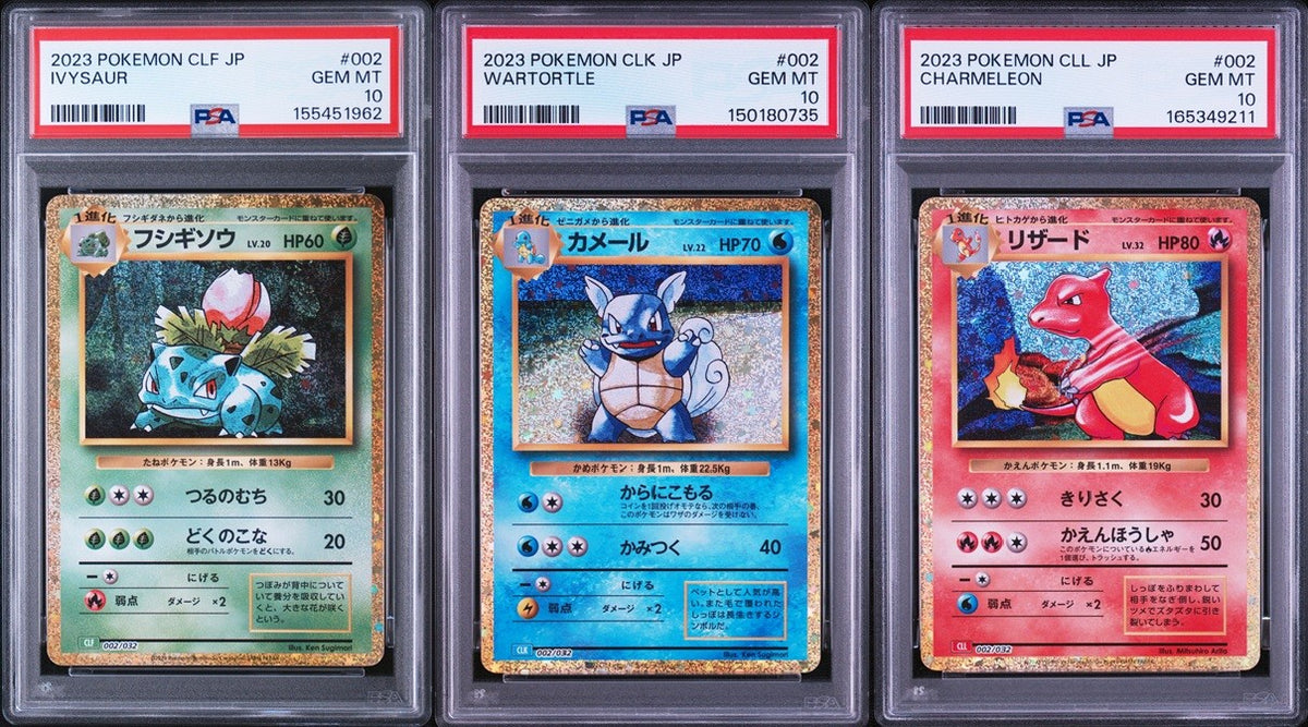 SET 3 PSA 10 GEM Japanese 2023 Ivysaur Wartortle Chamelron 002/032 CLF CLK CLL