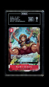 TAG 9 MINT JAPANESE ONE PIECE 2023 MONKEY D. LUFFY OP06-013 ALTERNATE ART