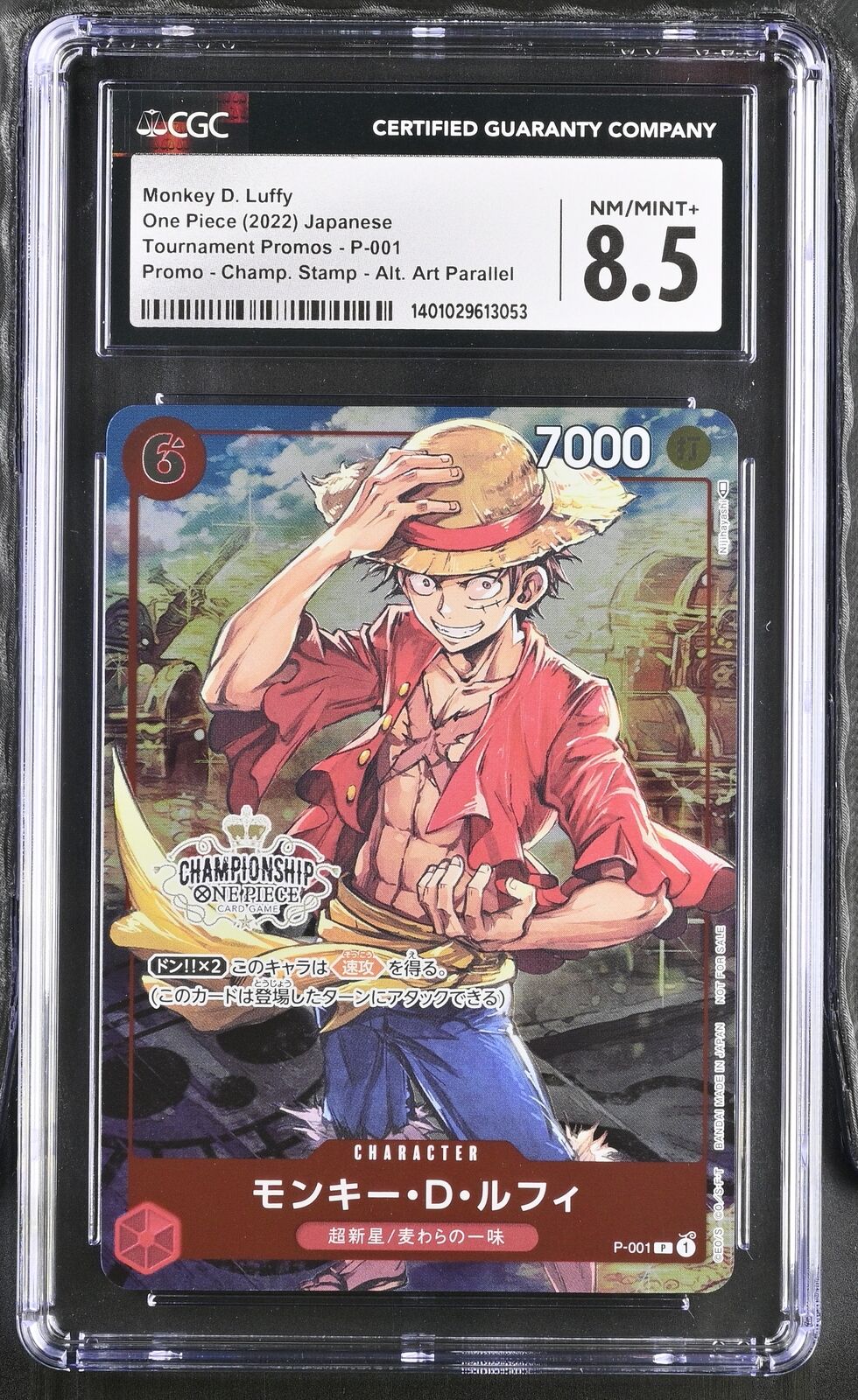 CGC 8.5 NM/MINT+ Japanese One Piece 2022 Monkey D. Luffy P-001 Championship