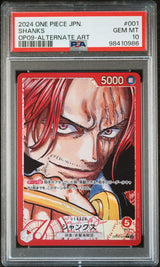 PSA 10  MINT JAPANESE ONE PIECE 2024 SHANKS OP09-001 ALTERNATE ART