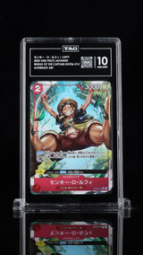 TAG 10 GEM MINT JAPANESE ONE PIECE 2023 MONKEY D. LUFFY OP06-013 ALTERNATE ART