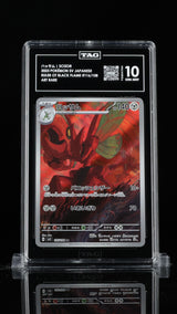 TAG 10 GEM MINT JAPANESE POKEMON 2023 SCIZOR 116/108 BLACK FLAME ART RARE SV3