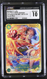 CGC 10 GEM MINT Japanese One Piece 2025 Monkey D. Luffy OP13-118 Carrying on His