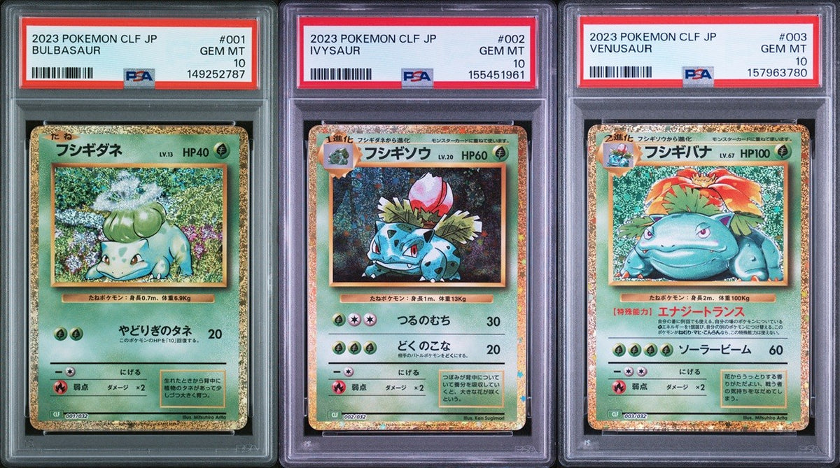 SET 3 PSA 10 GEM Japanese 2023 Bulbasaur Ivysaur Venusaur 001 002 003/032 CLF