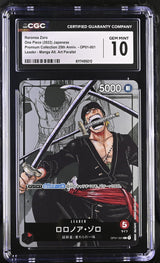 CGC 10 GEM MINT Japanese One Piece 2022 Roronoa Zoro L OP01-001 Romance Dawn