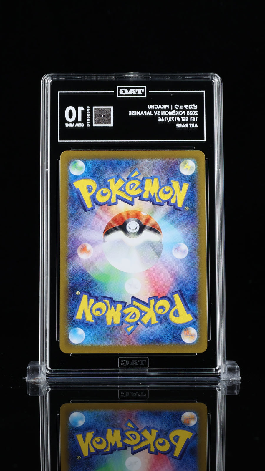 TAG 10 GEM MINT JAPANESE POKEMON 2023 PIKACHU 173/165 POKEMON 151 AR SV2a