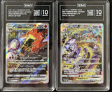 SET 2 TAG 10 GEM MINT Japanese Pokemon CHARIZARD MEWTWO VST 212/172 221/172 S12a