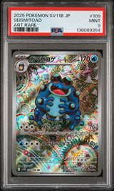 PSA 9 MINT JAPANESE POKEMON 2025 Seismitoad 109/086 Black SV11B