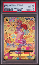 PSA 10 GEM MINT JAPANESE ONE PIECE 2024 NAMI OP08-106 SPECIAL ALT ART