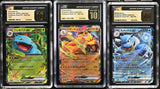 Set 3 CGC 10 PRISTINE JP PKM Charizard Blastoise Venusaur EX 3 9 006/165 SV2a