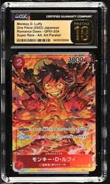 CGC 10 PRISTINE Japanese One Piece 2022 Monkey Luffy OP01-024 Romance SR ALT ART