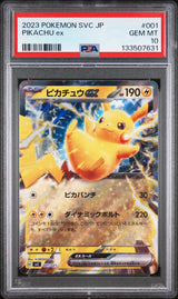 PSA 10 GEM MINT JAPANESE POKEMON 2023 PIKACHU ex 001/021 PAWMOT STARTER SET svC