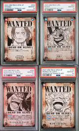 SET 4 PSA 10 GEM JAPANESE ONE PIECE Complete Wanted Luffy Shanks Buggy Teach