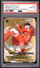 PSA 10 GEM MINT Japanese One Piece 2025 Monkey D Luffy P-106 Standard Vol.14